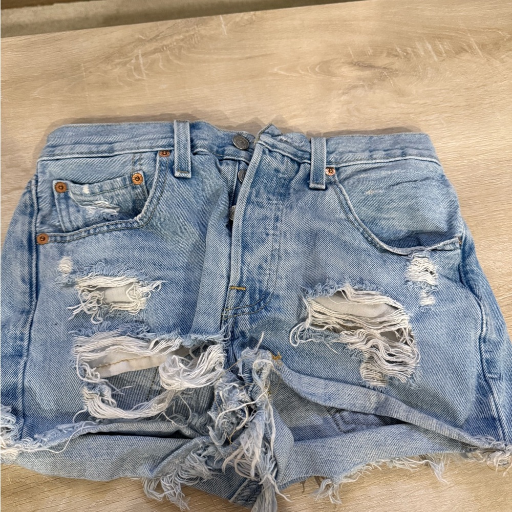 Distressed Denim Shorts